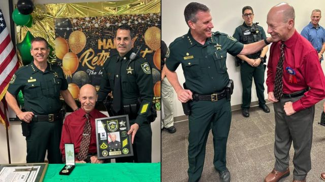 Paralyzed Florida Deputy Defies Odds, Walks Into His Own Retirement Party